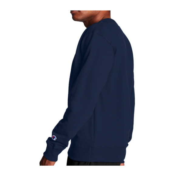 Champion Split Script Logo Powerblend Crewneck Sweatshirt in Blue Size Large - Picture 5 of 6